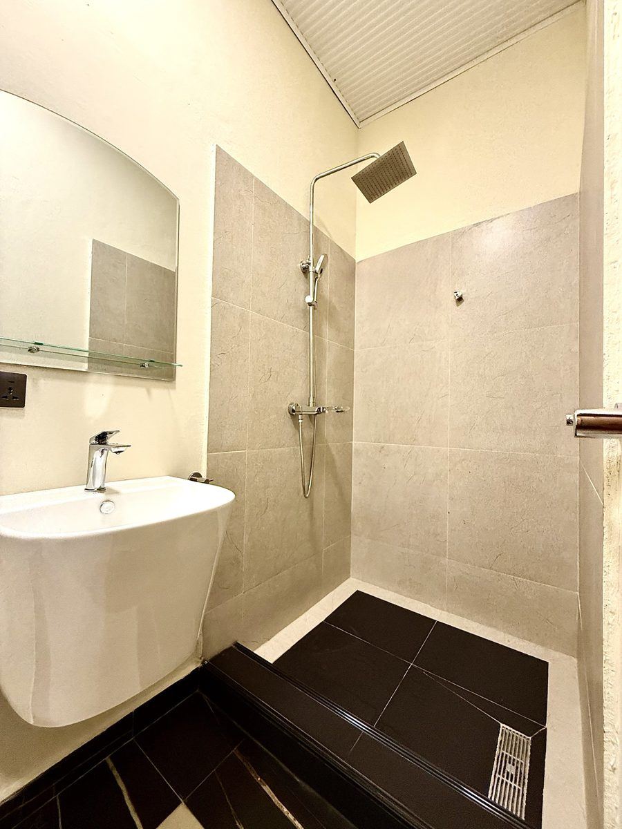 Luxury 1 bedroom, Bathroom with sink and rainfall shower